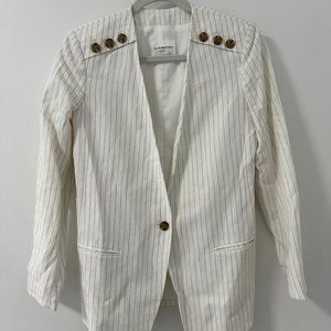 Club Monaco Kaalah Blazer, White / Grey Stripe, 0